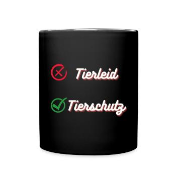 Pro Tierschutz - Tasse einfarbig - Schwarz - Vorne