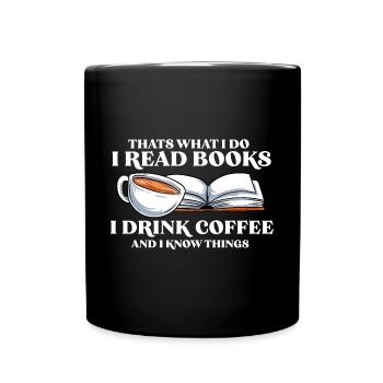 Lesen - Tasse einfarbig - Schwarz - Vorne