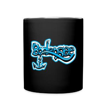 Bodensee Schriftzug - Tasse einfarbig - Schwarz - Vorne