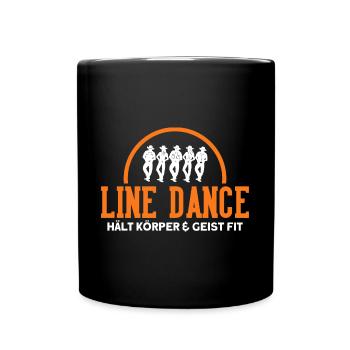 Line Dance Tänzer Tanzgruppe Cowboy Western Tanzen - Tasse einfarbig - Schwarz - Vorne