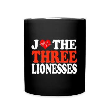 love three lionesses england soccer team - Full Colour Mug - black - Front