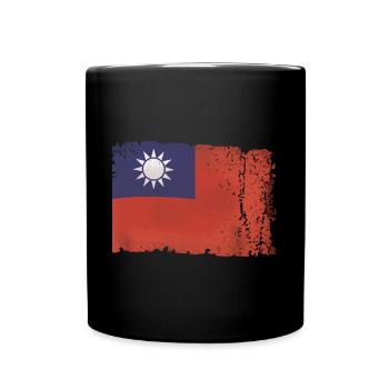 Flag Taiwan Vintage - Full Colour Mug - black - Front