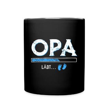 Opa lädt - Tasse einfarbig - Schwarz - Vorne