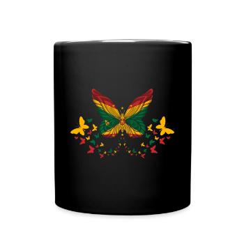 Grenada Grenadian Grenadian Flag Butterflies - Full Colour Mug - black - Front