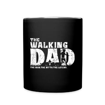 Hundepapa Dad Papa Vater mit 2 zwei Hunde Hunden - Tasse einfarbig - Schwarz - Vorne