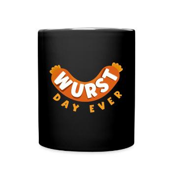 German Germany German Flag Wurst Day Ever Pun - Tasse einfarbig - Schwarz - Vorne