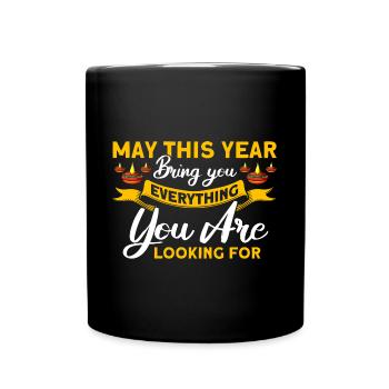 Diwali Hindus Sikh Fest der Lichter Geschenk - Tasse einfarbig - Schwarz - Vorne