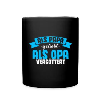 Lustiges Opa Geschenk zur Geburt - Tasse einfarbig - Schwarz - Vorne