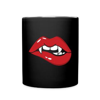 Bouche de vampire d’Halloween - Mug uni - noir - Devant