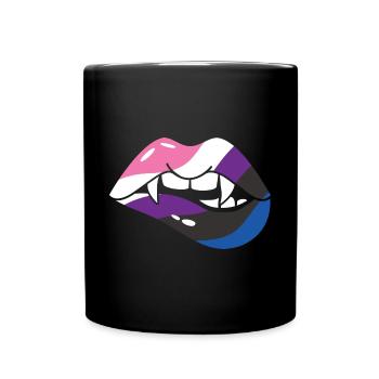 Bouche de vampire d’Halloween - Mug uni - noir - Devant