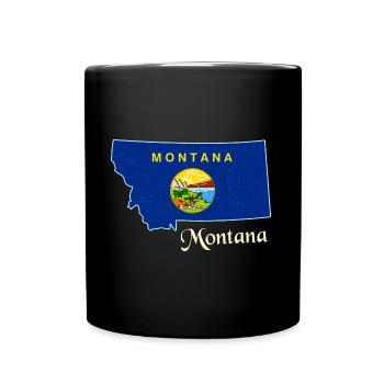 Montana Flagge Karte Design für stolze Montaner - Tasse einfarbig - Schwarz - Vorne