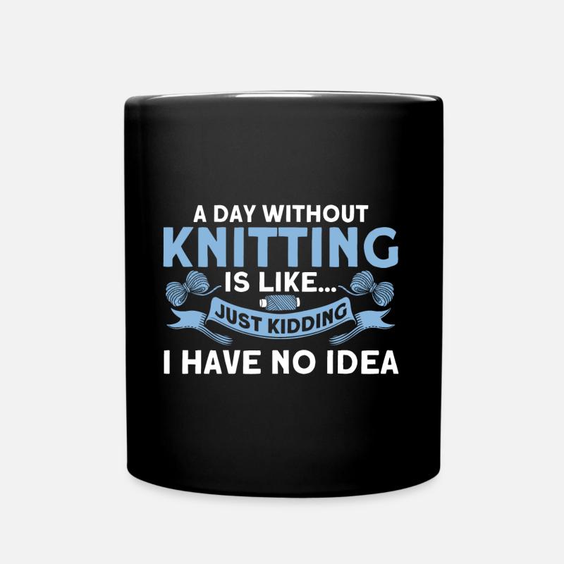 Stricken Liebhaber Garn stricken Stricken Geschenk - Tasse einfarbig - Schwarz