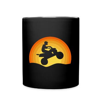 Sunset ATV Design für Quad-Fahrer - Tasse einfarbig - Schwarz - Vorne