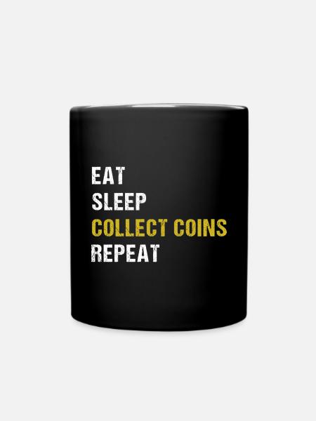 Numismatik Münzsammeln Geschenk - Tasse einfarbig - Schwarz