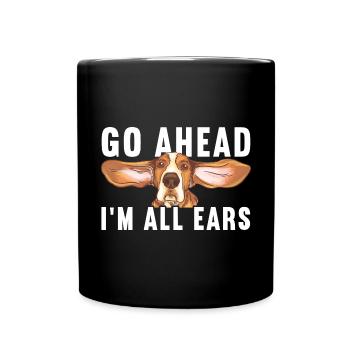 Basset Hound Gift - Full Colour Mug - black - Front