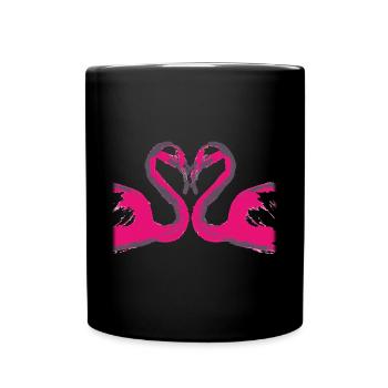 Flamants roses créés par une IA - Mug uni - noir - Devant