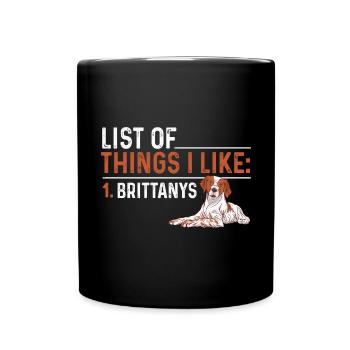 French Brittany Spaniel Epagneul Breton Geschenk - Tasse einfarbig - Schwarz - Vorne