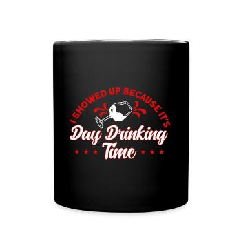 Day Drinking Wine Glasses Drinking Gift - Full Colour Mug - black - Front