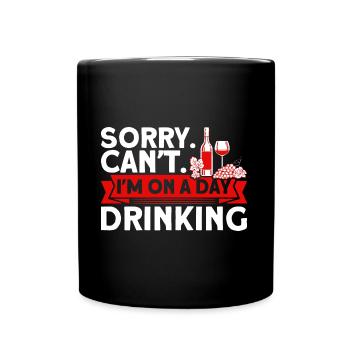 Wine Glasses Drink Day Drink Gift - Full Colour Mug - black - Front