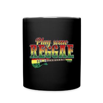 Jouer du reggae / guitare, musique, Jamaïque - Mug uni - noir - Devant