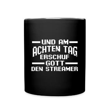 Gaming Zocken Zocker Gamer Streaming Streamer - Tasse einfarbig - Schwarz - Vorne