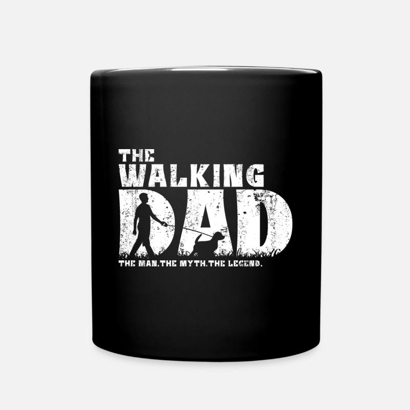 Jack Russell Terrier Walking Dad Papa Vintage - Tasse einfarbig - Schwarz