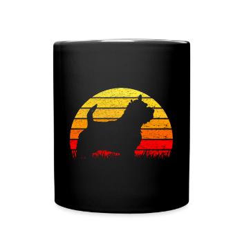 Norwich Terrier Dog Sun Vintage - Full Colour Mug - black - Front