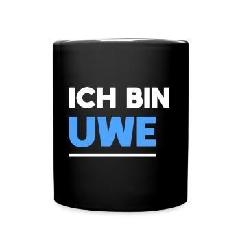 Uwe Name Spruch für stolze Uwes - Tasse einfarbig - Schwarz - Vorne
