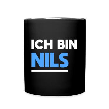 Nils Name Spruch für stolze Nils - Tasse einfarbig - Schwarz - Vorne
