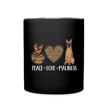Malinois Belgian Shepherd Mechelaar Dog - Full Colour Mug - black - Front