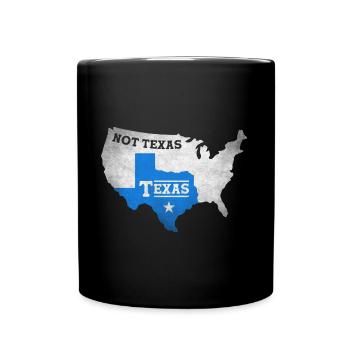 Großes Texas-Design für stolze Texaner - Tasse einfarbig - Schwarz - Vorne