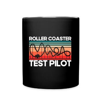 Theme Park Amusement Park Wooden Roller Coaster Gift - Full Colour Mug - black - Front