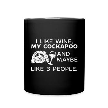 Cockapoo Hund - Tasse einfarbig - Schwarz - Vorne