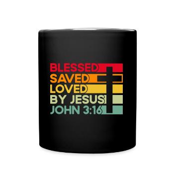 Christian Bible Verse Religious Gift - Full Colour Mug - black - Front