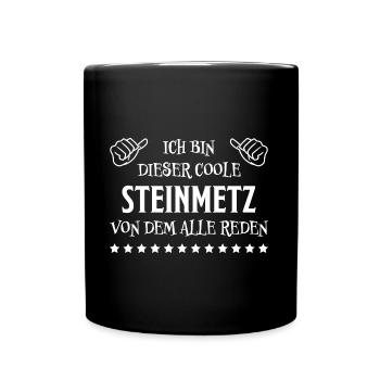 Steinmetz Lustiger Spruch Kunst Steinmetz Geschenk - Tasse einfarbig - Schwarz - Vorne