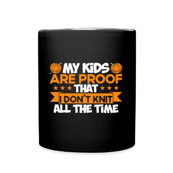 Lustiger Stricker Garn stricken Stricken Geschenk - Tasse einfarbig - Schwarz - Vorne