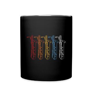 Jazz Lover Instrument de Musique Rétro Saxophone - Mug uni - noir - Devant