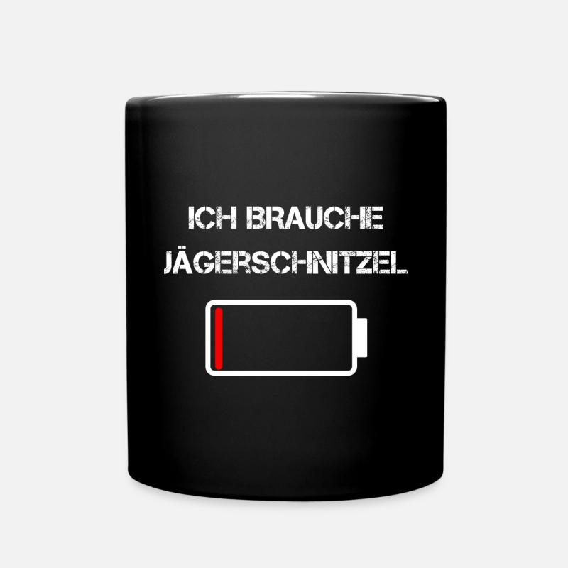 Sächsische Küche | Ich brauche Jägerschnitzel - Tasse einfarbig - Schwarz