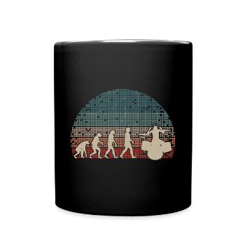 Evolution de l’homme Drums Band Retro Vintage Drummer - Mug uni - noir - Devant