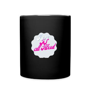 Text Love is all about - Mug uni - noir - Devant