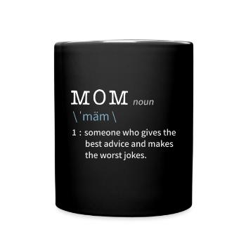 Mom Lexikon - Muttertag - Tasse einfarbig - Schwarz - Vorne