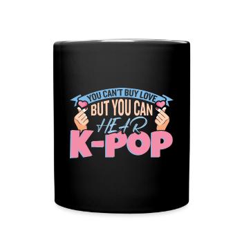 Kpop | Fingerherz | Anime-| Südkorea - Tasse einfarbig - Schwarz - Vorne