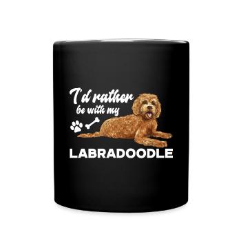 Labradoodle Dog - Full Colour Mug - black - Front
