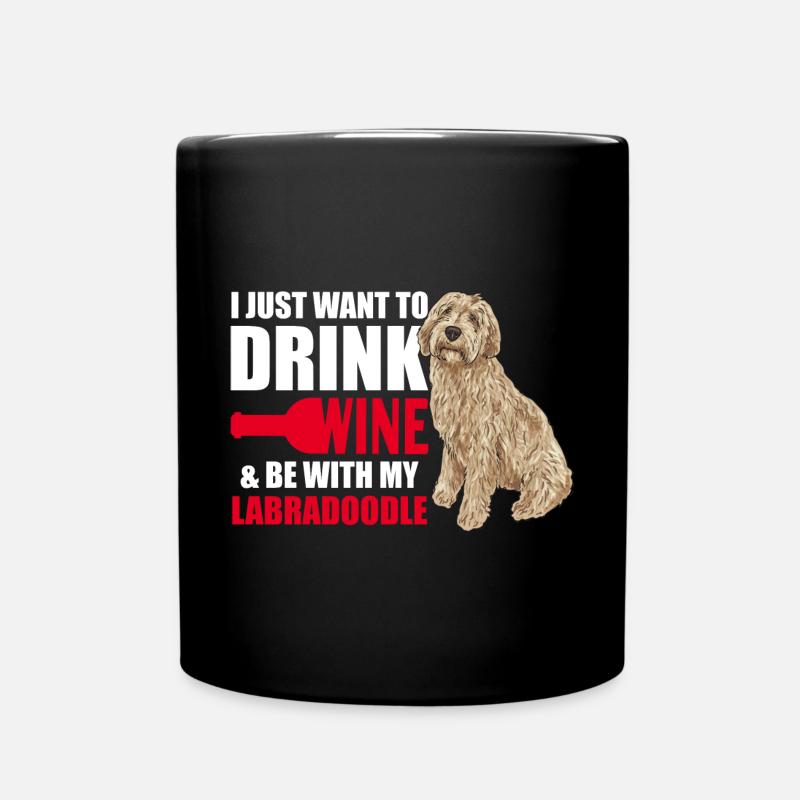 Labradoodle Hund - Tasse einfarbig - Schwarz