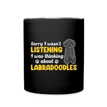 Labradoodle Dog - Full Colour Mug - black - Front
