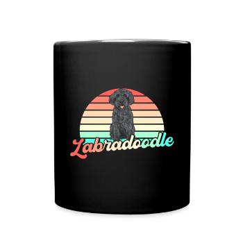 Labradoodle Hund - Tasse einfarbig - Schwarz - Vorne