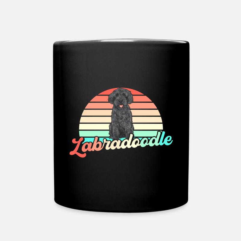 Labradoodle Hund - Tasse einfarbig - Schwarz