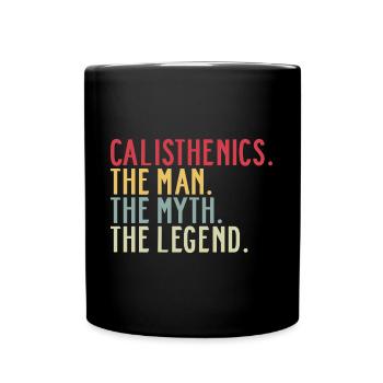Calisthenics Dad Papa Lustige Sprüche Vintage - Tasse einfarbig - Schwarz - Vorne