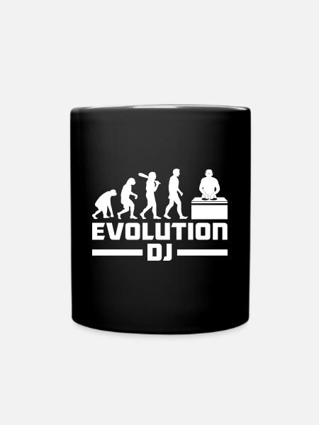 Evolution of man DJ Techno Vinyl Retro Vintage - Tasse einfarbig - Schwarz