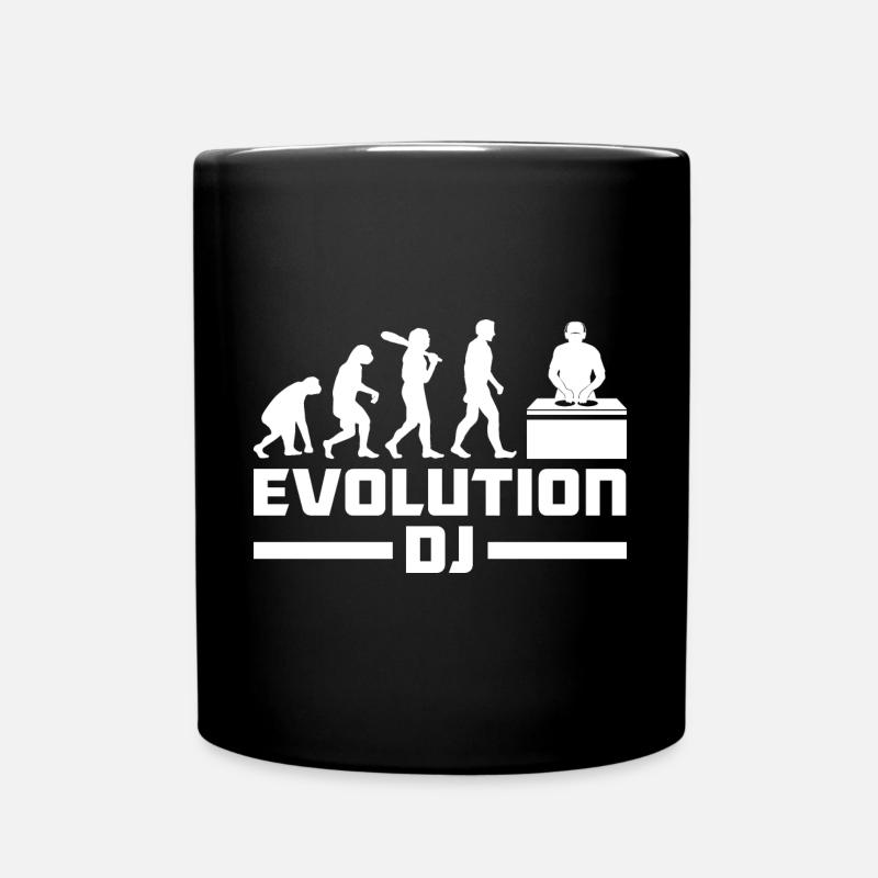 Evolution of man DJ Techno Vinyl Retro Vintage - Tasse einfarbig - Schwarz
